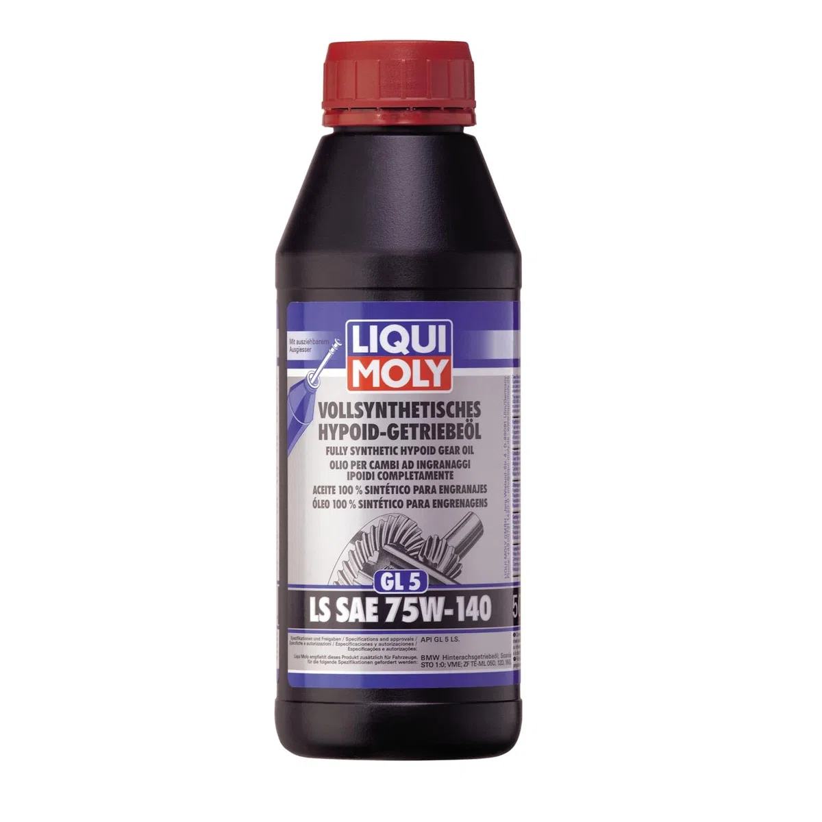 LIQUI MOLY Aceite 100 % sintético para engranajes hipoides (GL5) LS SAE 75W-140 | 500 ml | Aceite de engranajes | Aceite hidráulico | 4420