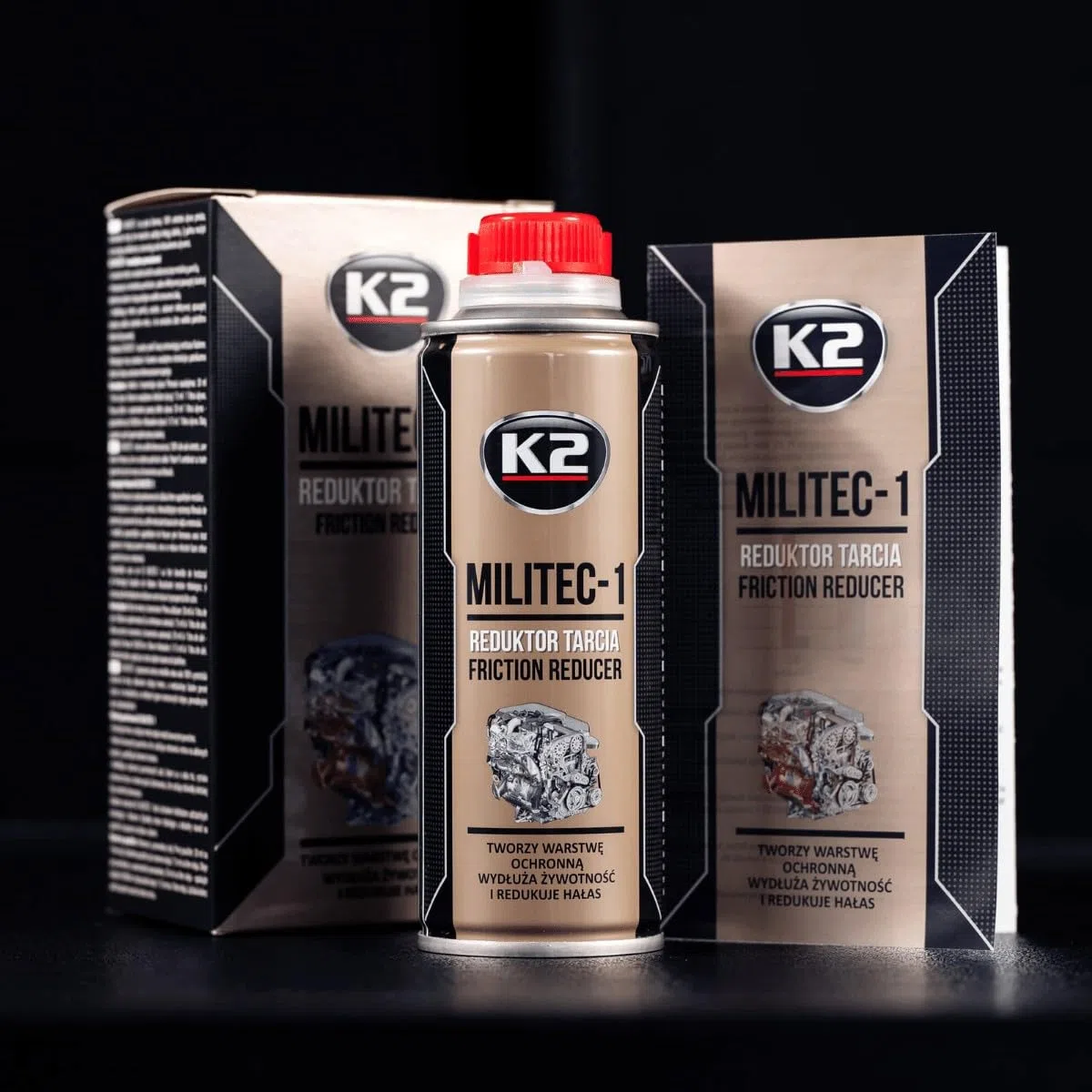 K2 Aditivo de Aceite de Motor Tratamiento Antifricción, Protector de Cerámica, Aceite Sintético, Reductor de Fricción - MILITEC 1 T380 250ml