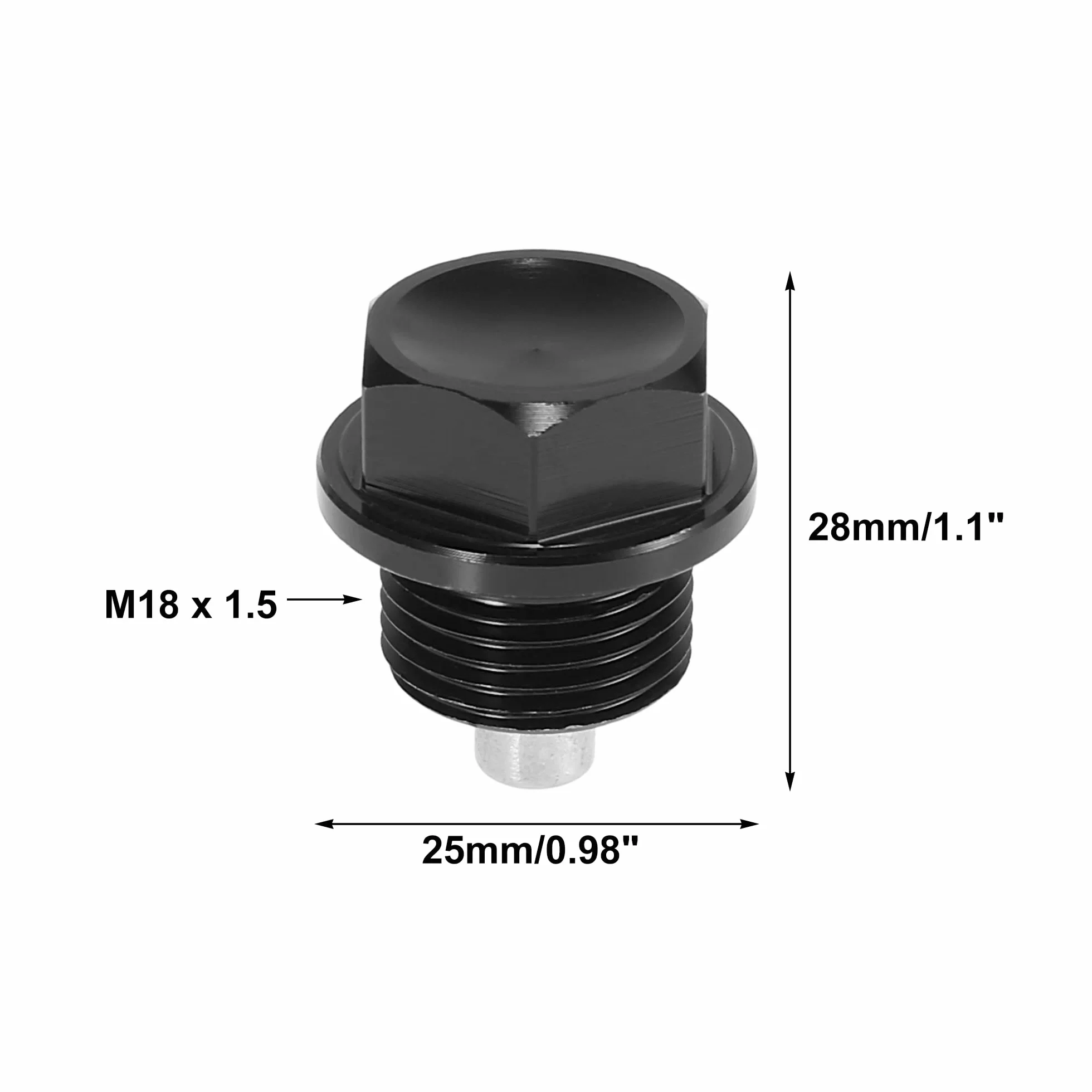 X AUTOHAUX 1 Juego M18 x 1,5 Tornillo Magnético Aceite Drenaje Tapón Sumidero Drenaje Tuerca Negro