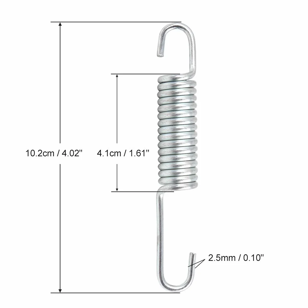 sourcing map 10.2cm Muelle Para Caballete Resorte De Retorno De Pata De Cabra Tono Plata De Soporte Lateral De Moto