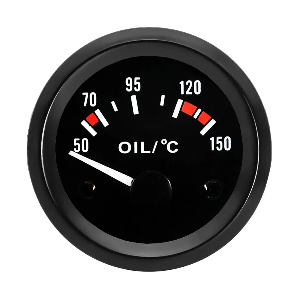 ETOPARS Coche Medidor de Temperatura del Aceite Motor 2" 52mm Aceite Temperatura Indicador Auto Aceite Temperatura Puntero Medidor de Calibre Blanco Luz Instrumentos Vehículo