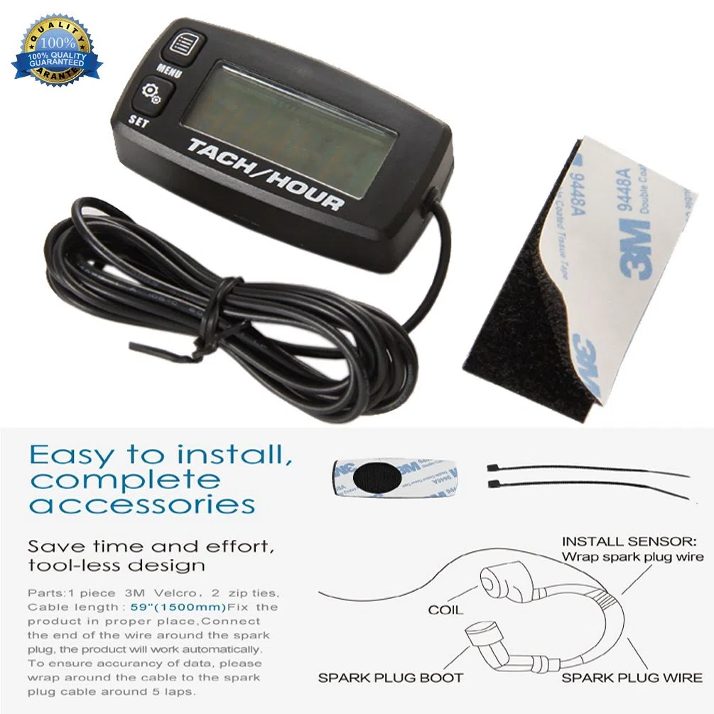 Tacometro Digital Motor Medidor de Horas Reseteables Medidor Inductivo Retroiluminados Para Motocicleta Marine Planeador ATV Quitanieves Lawn Mower Jet Ski Pit Bike
