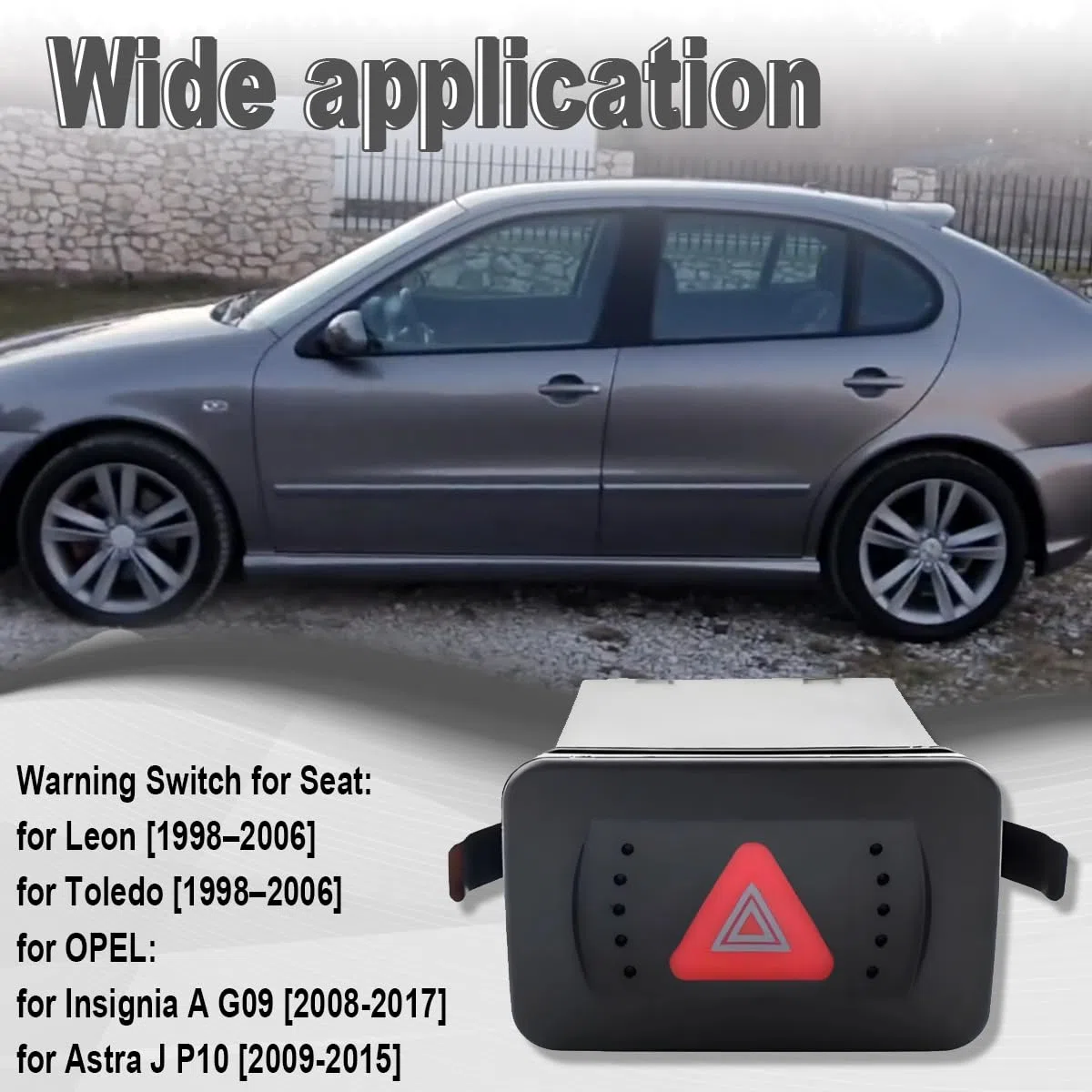 ZAMDOE 1J0953235C Interruptor intermitente de aviso para VW Golf MK4 IV [1998–2005] para Seat Leon [1998–2006] para OPEL Insignia A G09 Astra J P10 1J0953235J