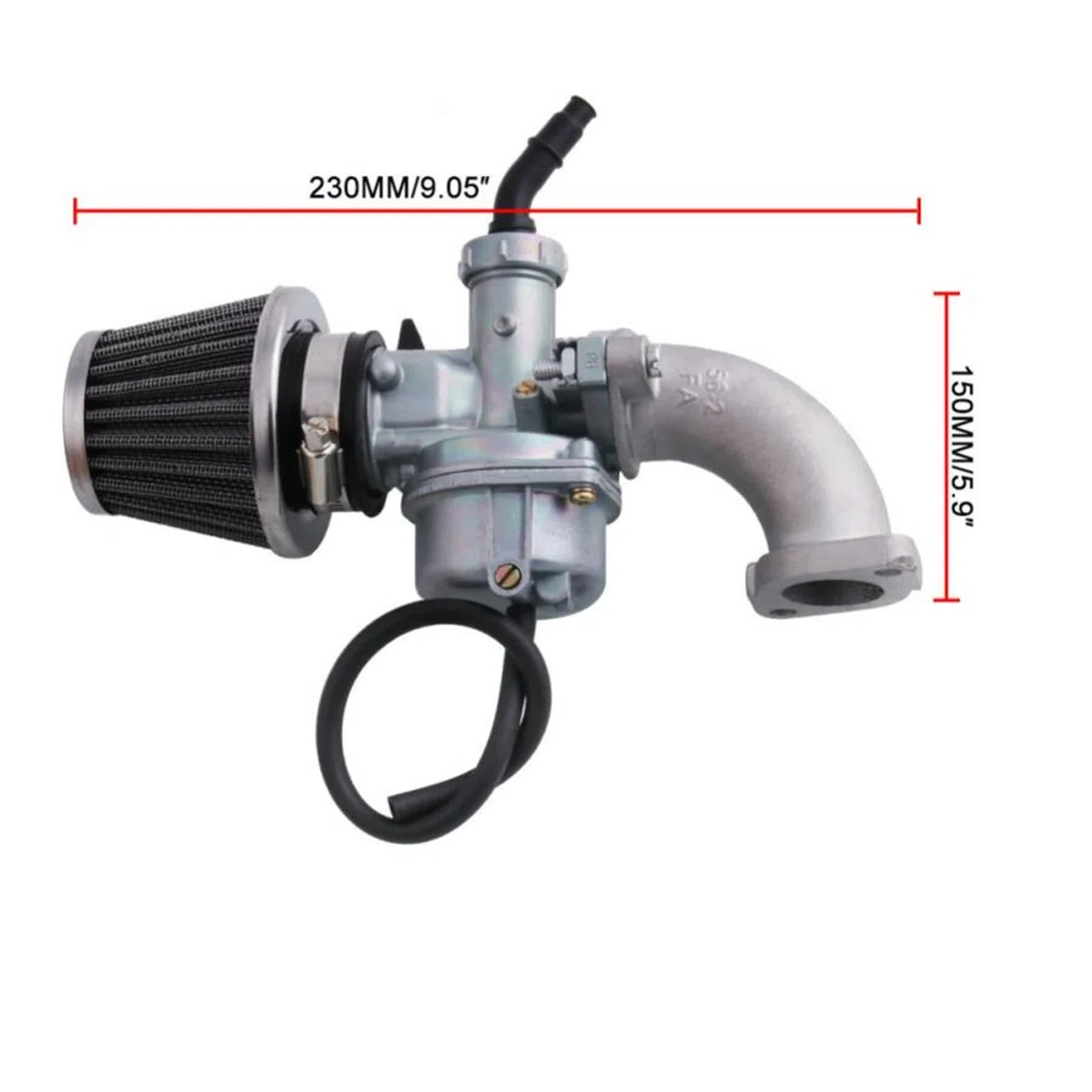 Viviance El carburador PZ22 de 22 mm con filtro de aire se utiliza en karts de cuatro ruedas ATV para bicicletas todoterreno 110cc 125cc