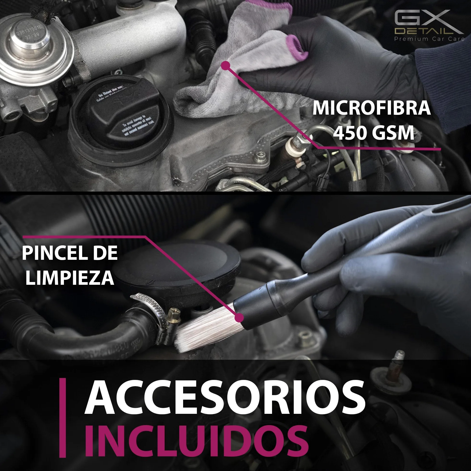 GxDetail Limpia Motores Premium para Coche 1 Litro – Desengrasante Potente y Seguro – Elimina Grasa, Aceite y Suciedad – Protección y Brillo Profesional – Fácil Aplicación.