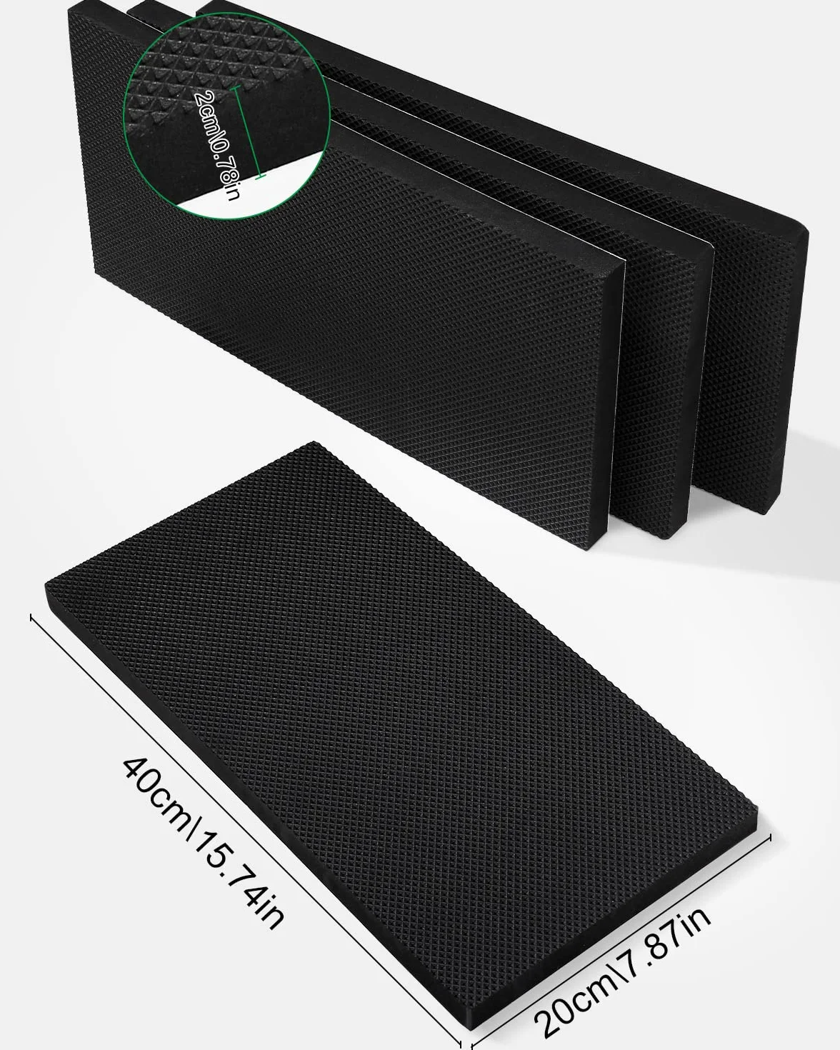 Jissta 4 Protector Pared Garaje Autoadhesivos, 40 x 20 x 2cm Protector Columnas Garaje, para Paredes de Garaje, Puertas y Parachoques Protección contra Impactos, Protector Puertas Coche Negro