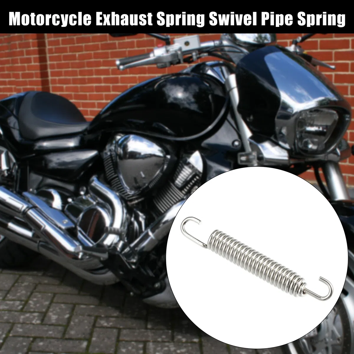 A ABSOPRO 4uds Tubo Escape Resorte para Motocicletas 80mm 3.15" Plateado Tono