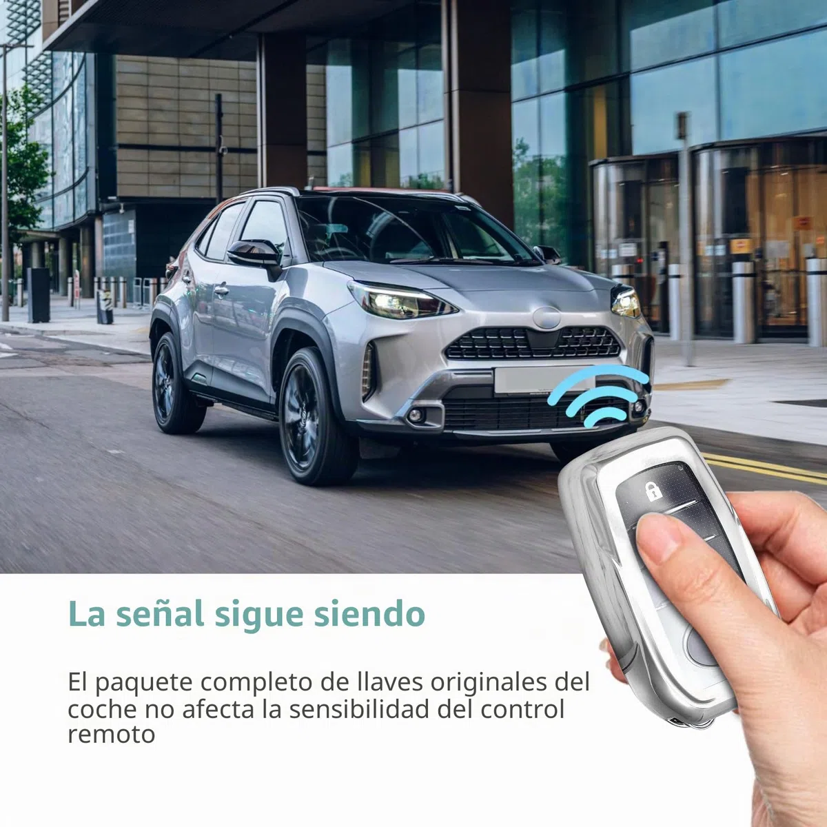 GAFAT Compatible con Toyota C-HR ii 2025 2026/ Yaris Yaris Cross Aygo X 2021-2026 Funda para Llave, Carcasa Llave Protector, Gel de Sílice TPU, Yaris Cross Accesorios, CHR 2025 Accesorios (Plata)