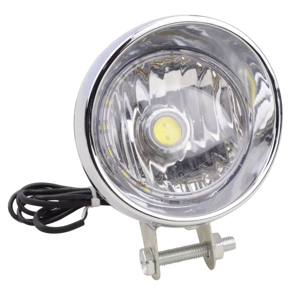 GOOFIT cromo motocicleta faro lámreemplazo para de cabeza con copia de seguridad Indicador Luz Integrado reemplazo para Scooter ATV Cruiser Chopper