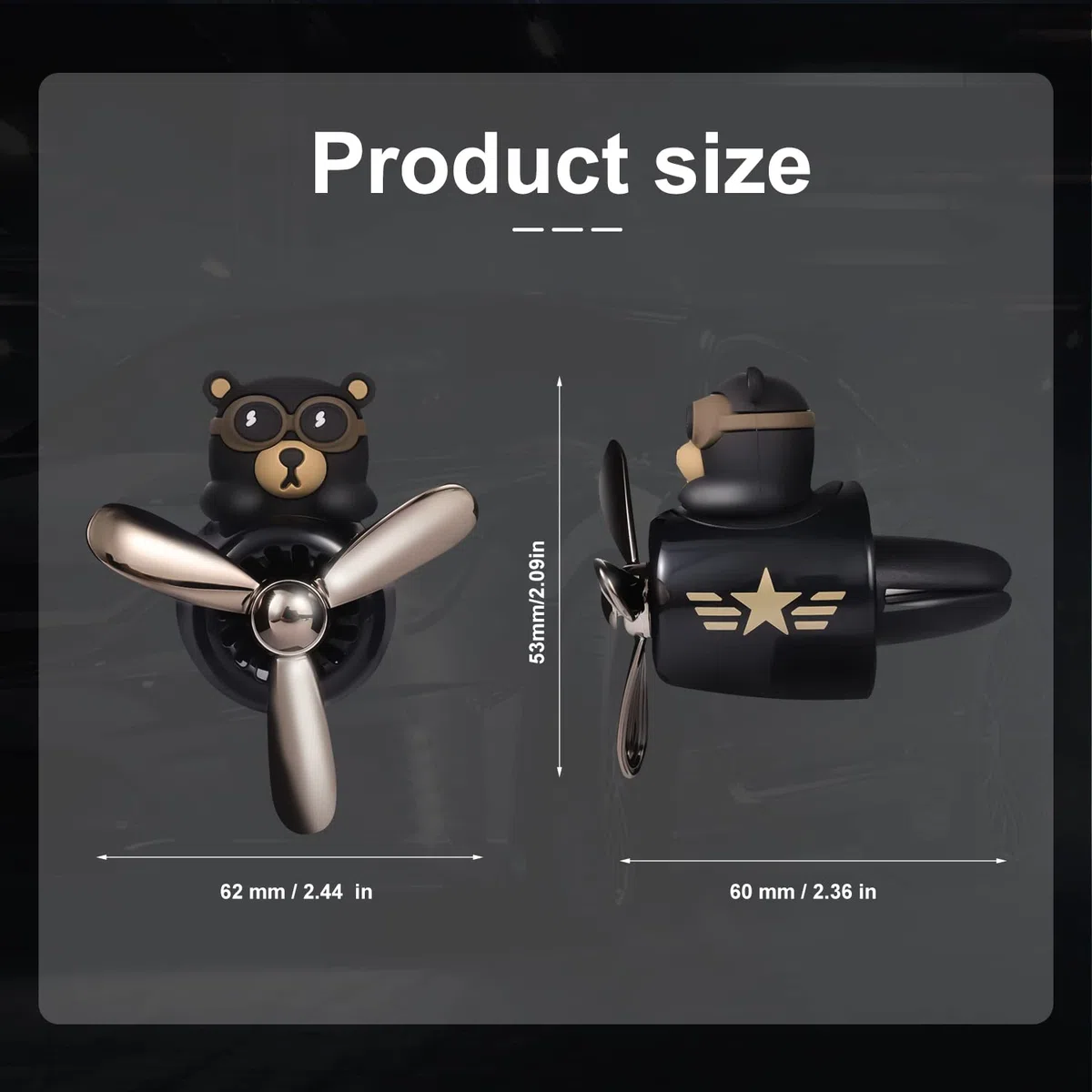 LUTER Ambientador Coche Clip de Oso, Ventilación Lindo Aromaterapia para Interior Decoración, Perfume para Mujeres y Hombres