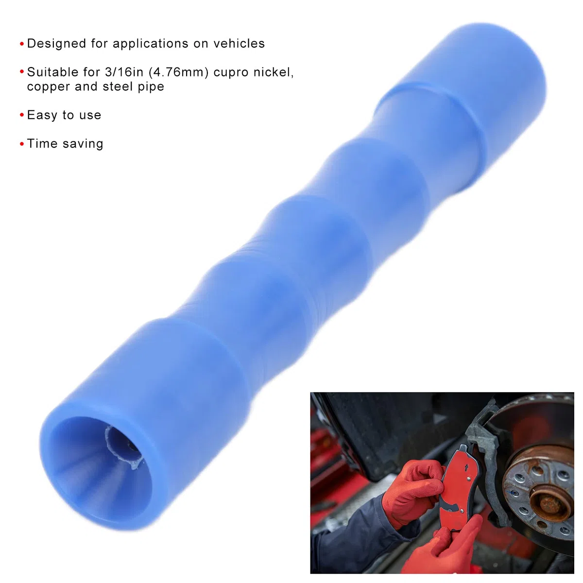 Akozon Herramienta Para Enderezar Tubos De Freno, Enderezadora De Tubos De Freno De Coche, Herramienta Para Enderezar Tubos De Freno Para Tubos De Cobre, Níquel, Cobre Y Acero De 3/16 Pulgadas (4,76 M