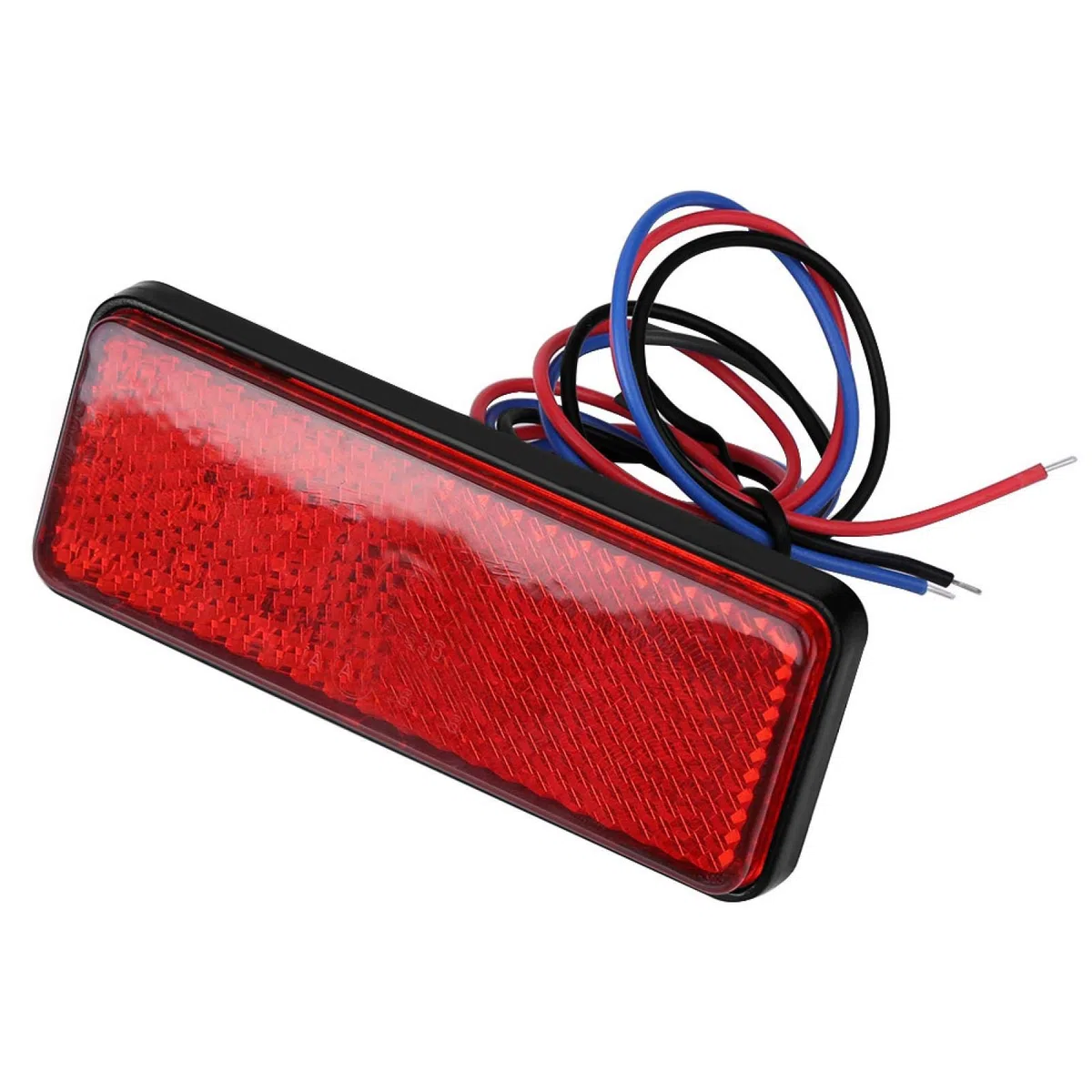 12V 2.3a Rectángulo LED Reflector Luz Trasera de Freno Lámpara de Parada Universal para Motocicleta Scooter Ciclomotor (SMD LED 24 Piezas por Lámpara)(Luz roja de concha roja)