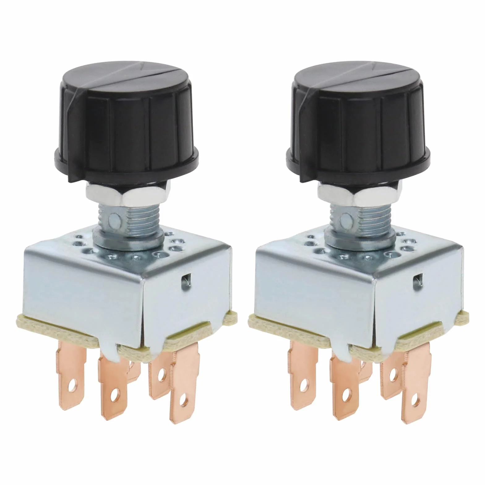 2Pcs Perilla Giratoria Plástico para Aire Acondicionado CA Interruptor Soplador 3 Velocidades Interruptor de Aire Acondicionado Repuesto Universal para Automóvil
