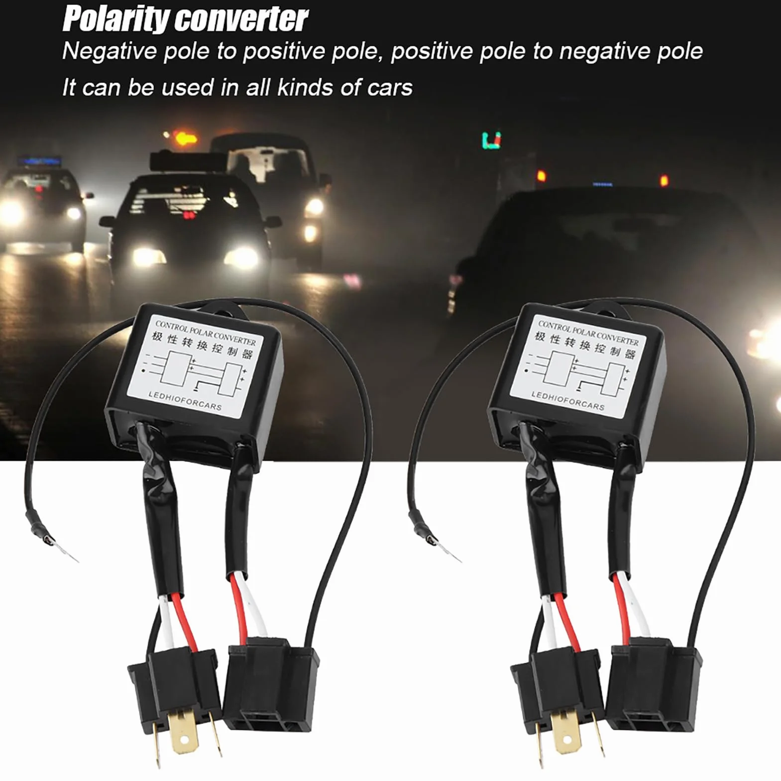 Convertidor Negativo LED de 2PCS, Adaptador de Arnés de Interruptor Polar Negativo Invertido para H4