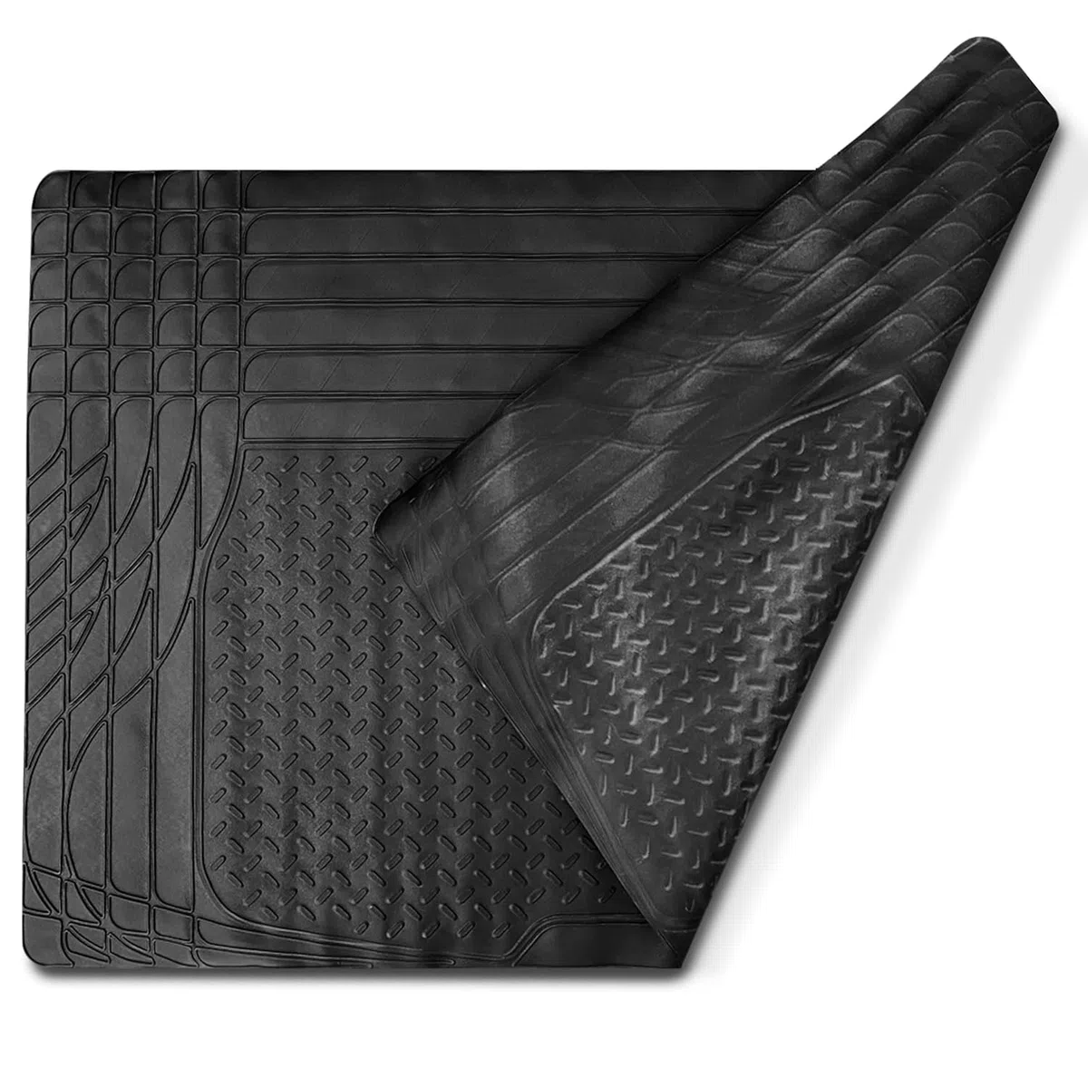 AUTOZOCO Alfombrilla Maletero Coche, Protector de Maletero, Cubremaletero, Tapete para Maletero, 120 x 82 cm, Goma, Color Negro, Antideslizante, Apto para Cortar a Medida, Impermeable