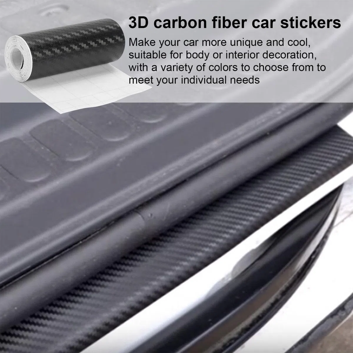 Genérico Pegatinas de Fibra de Carbono para Coche, Pegatinas para Coche Wrap Film Tape, Etiqueta engomada autoadhesiva Impermeable de la Hoja de la Armadura de la Tela Cruzada, Etiqueta engomada