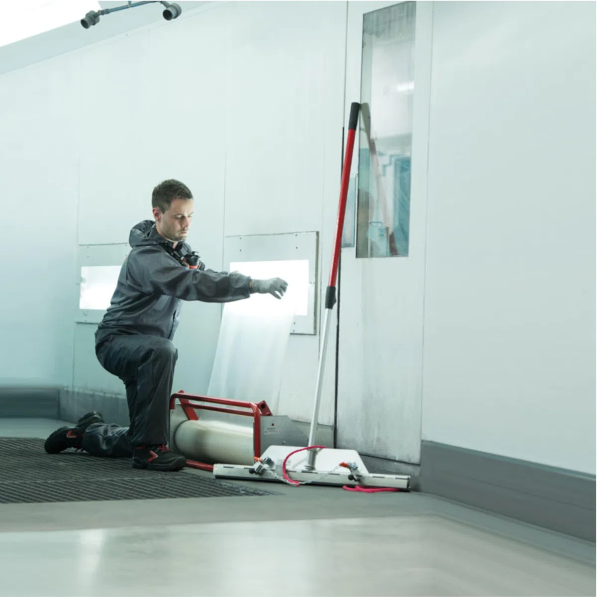 LAGOS | FILM 4 BOOTH ROLLO 90CMX84MTRS Y CINTA - Film enmascarador para Cabina de Pintura - Repuesto para Cabina de Pintura Equipos
