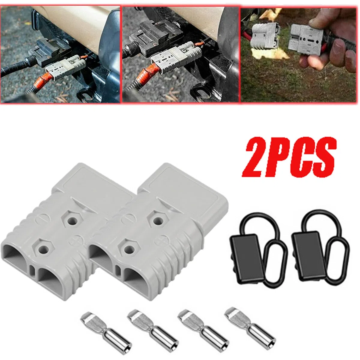Connecteur Anderson 175A 600V Connecteur de battery à déconnexion rapide avec capuchons de manchette en caoutchouc dur Connecteurs de puissance modulaires Anderson Plug Kit
