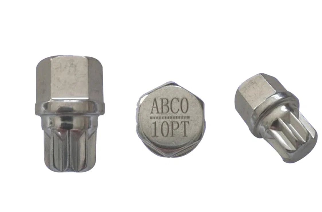 M&S Security Master - Llave antirrobo para rueda de coche, repuesto para VW Volkswagen ABC 0/10 10 Spline para Caddy Golf Jetta, Passat, Polo, Tiguan, Touran Transporter