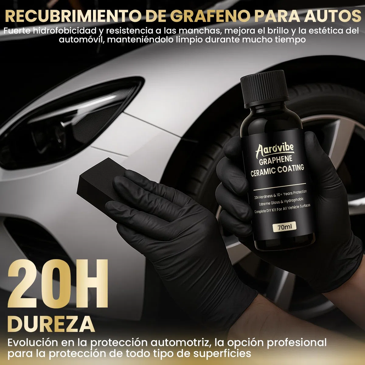20H Ceramic Coating Car, Kit Avanzado de Grafeno Recubrimiento Cerámico, 10+ Años de Protección y Brillo Extremo, Tratamiento Ceramico Coche para Restauración y Cuidado de Pintura (70ml)