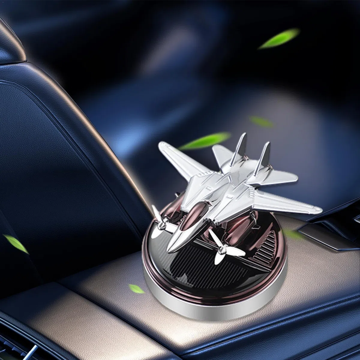 Ambientador de coche con energía solar, difusor de aromaterapia solar giratorio para aviones, difusor de aceite natural para desodorización y alivio de la fatiga para el coche y el hogar