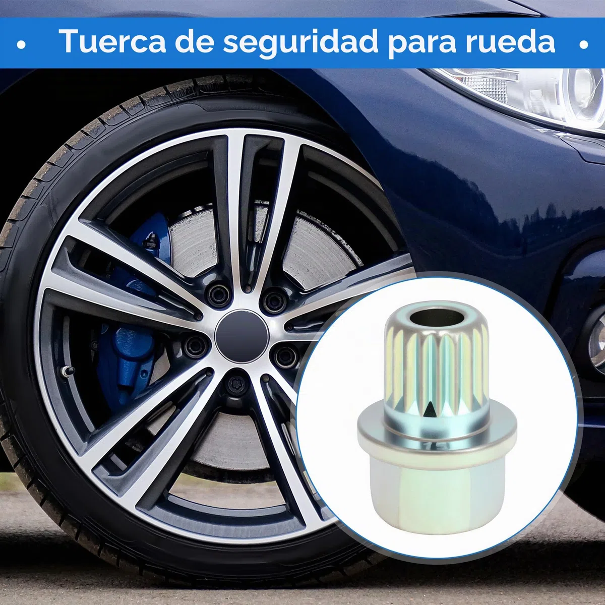 Tuercas Antirrobo Para BMW Plateadas Galvanizado 1 Juego | Estilo 35/19PT, Altura 30mm, Diámetro Ext. 15mm, Diámetro Int. 7.5mm, Torsión 120Nm, Aleación De Acero Galvanizado