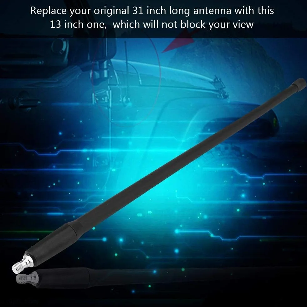Antena de automóvil Delaman Reemplazo de Antena Aérea de 13 Pulgadas para Jeep Wrangler JK JKU JL 2008-2017