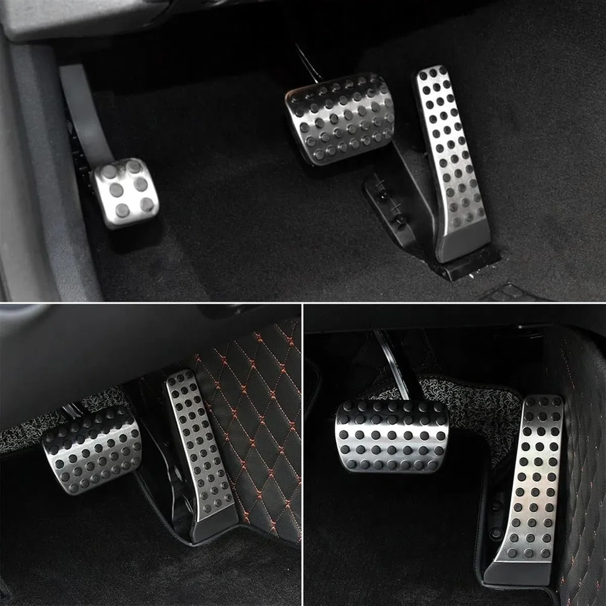 Juego de 3 cubiertas para pedales, acelerador de freno, placa de pie, accesorios para Clase C W204 Clase E W212 Clase S W222 Clase GLK X204 Clase SLK R172 Clase CLS W218 Clase SL R231