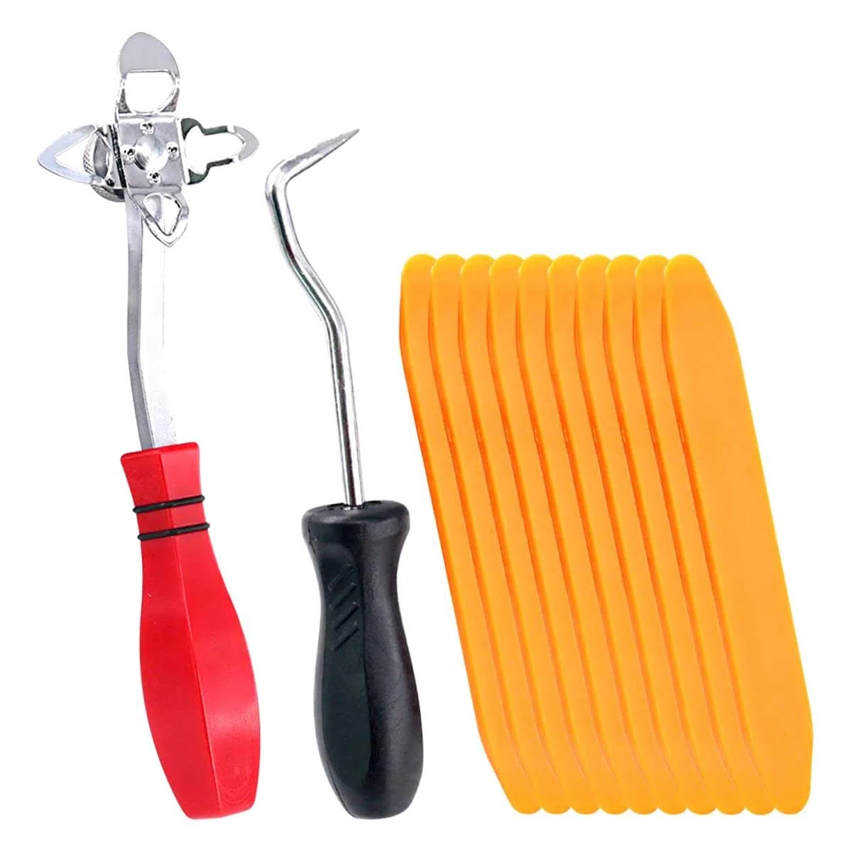 Swpeet Kit de 12 herramientas de reparación de parabrisas y vidrio, incluye herramienta de tira de bloqueo de parabrisas 48600 y ganchos de extracción de manguera con herramienta de ajuste de barra de