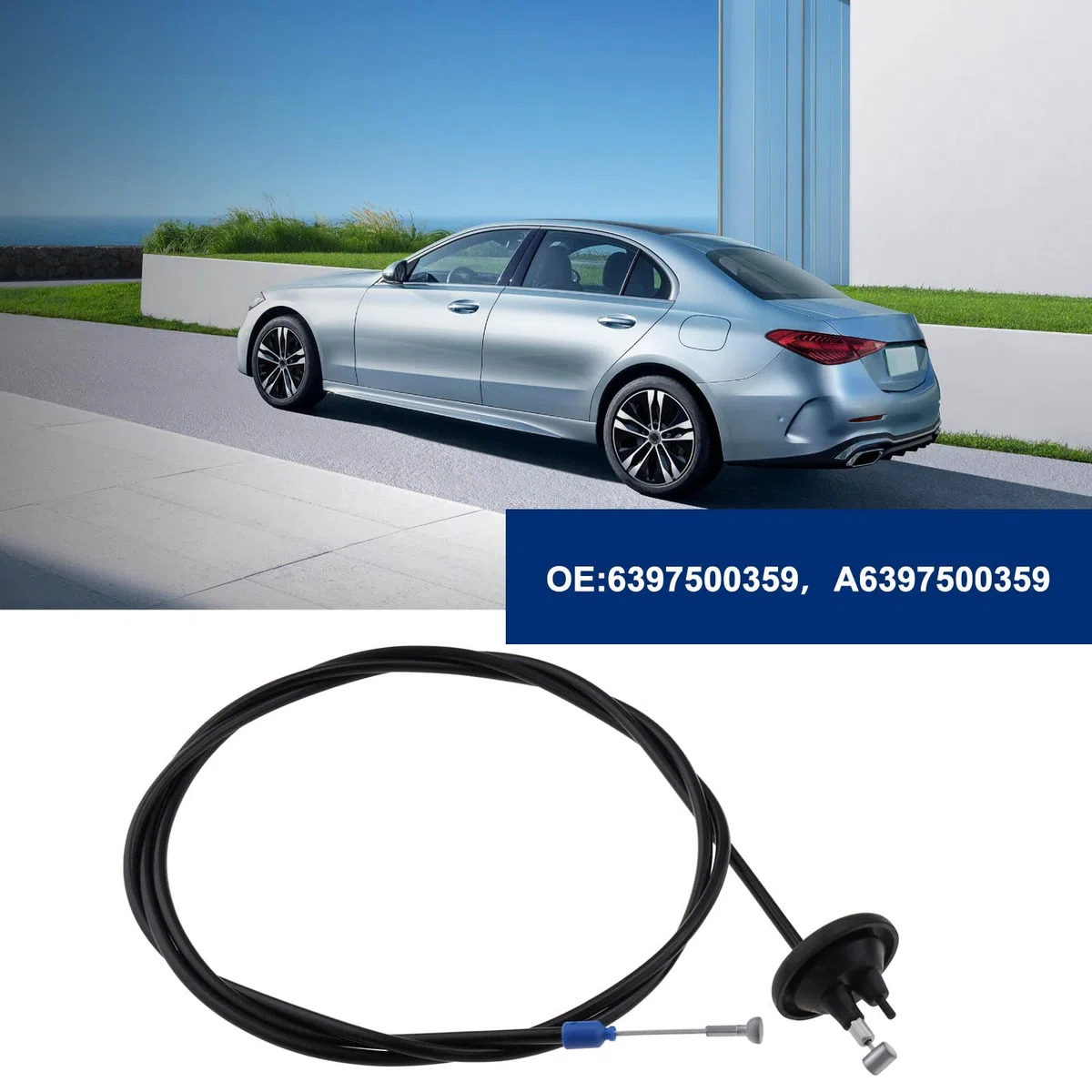 Cable de capó y cable de liberación del motor de tracción 6397500359 A6397500359 compatible con Mercedes Benz Vito/Viano W639 2003-2014
