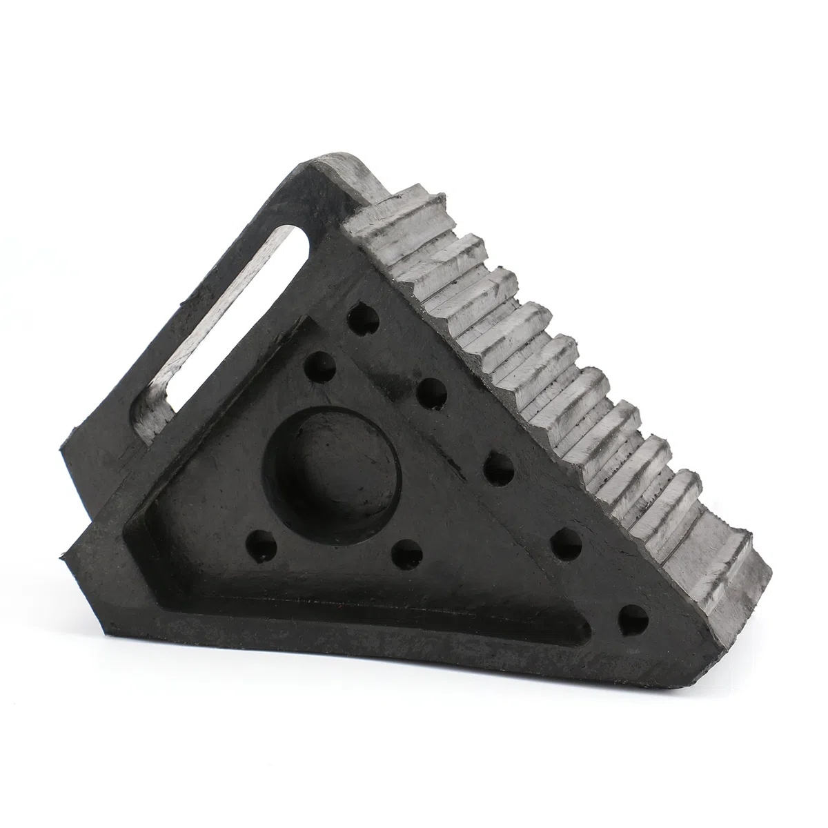 Fasmov 2 Unidades Calzo de Goma para Ruedas Caucho Sólido Resistente Rueda Chock Bloque de Alineación de Ruedas, Negro (3,85 kg)
