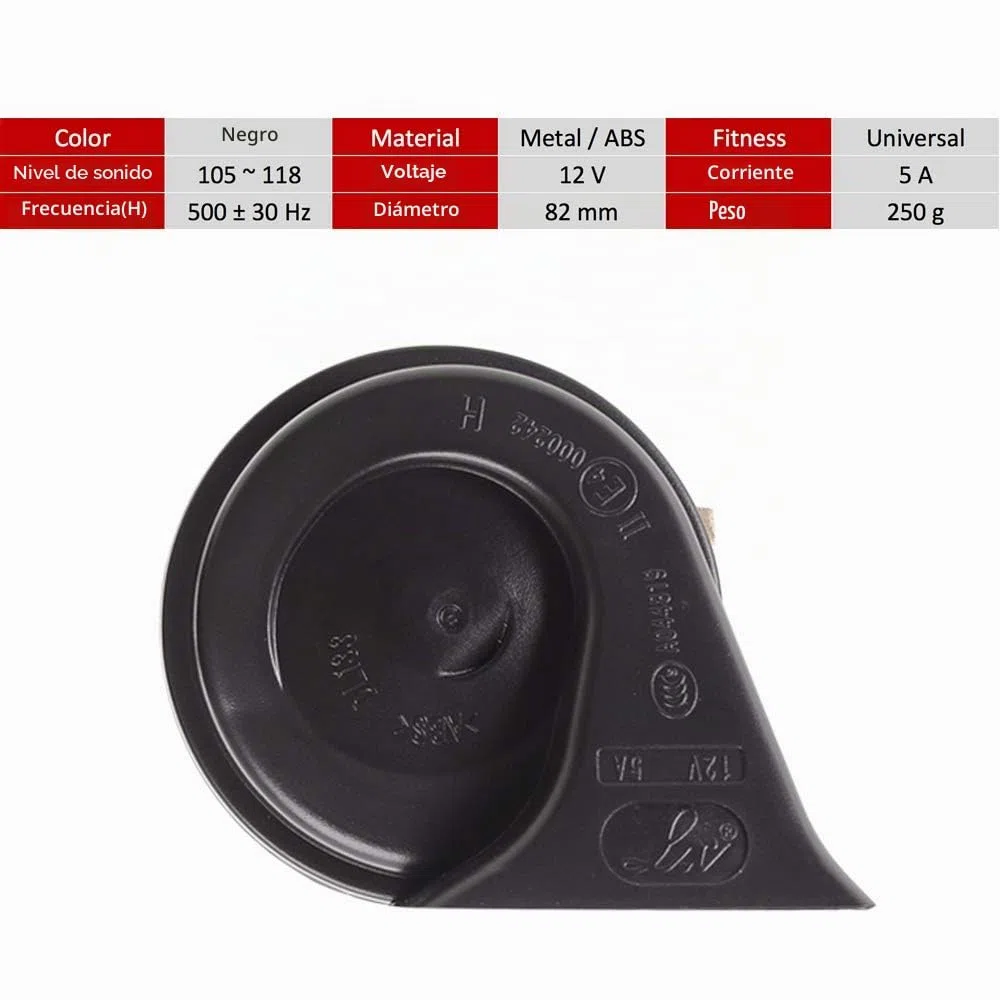 Evermotor Universal Loud Snail Claxon Horn para motos de camiones de coches 12V 500 Hz 118 dB