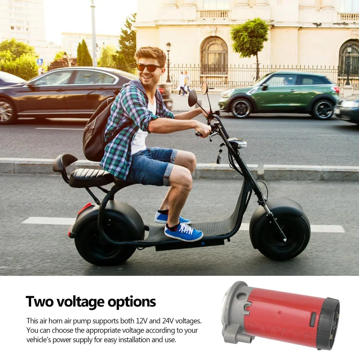 Compresor de bocina de aire 12V/24V - Motor externo 150dB | Bomba de bocina para neumáticos | Para automóviles, SUV, vehículos recreativos, camiones, barcos y yates, impermeables y duraderos.