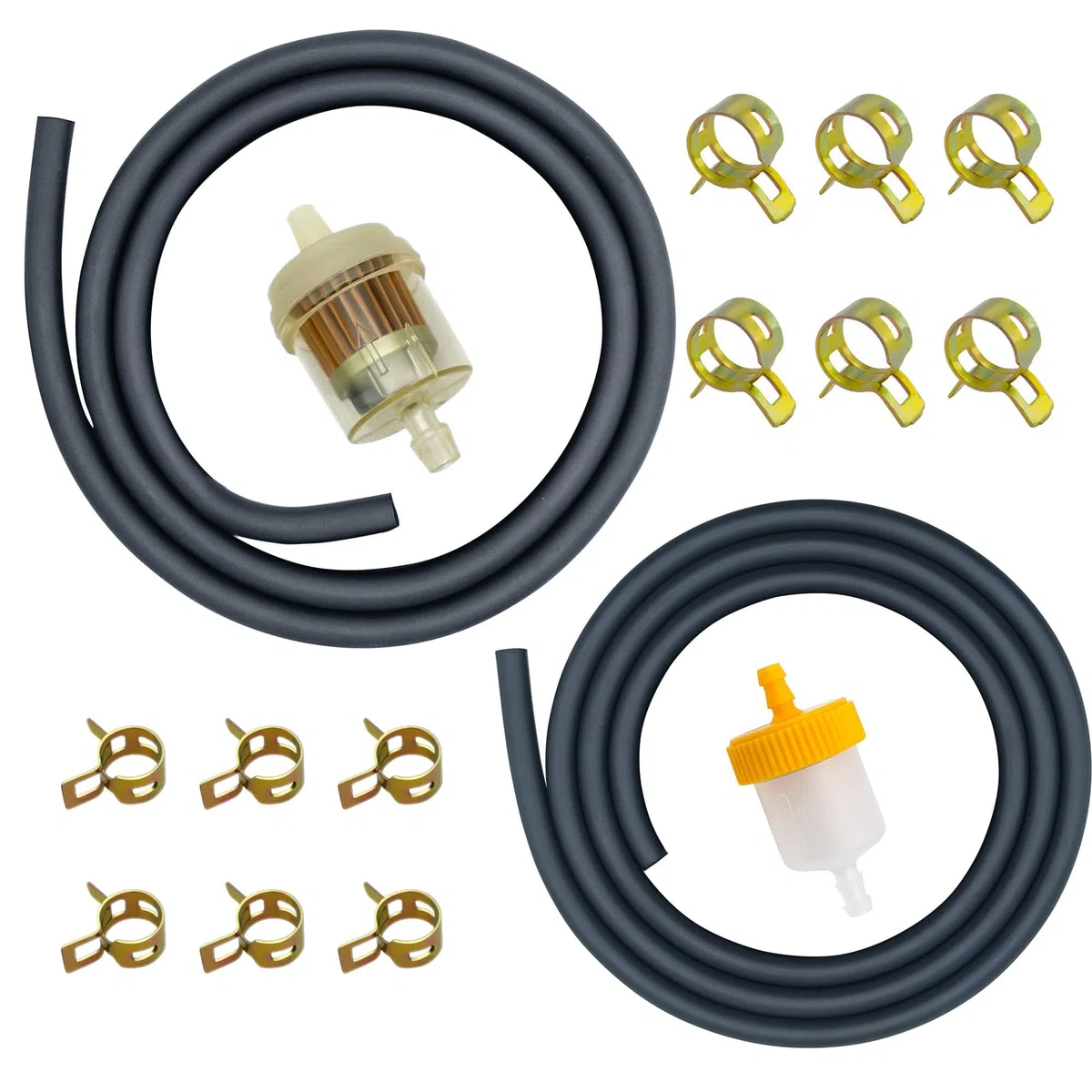 STRONGTHIUM Kit Manguera de Combustible 5 mm (3/16") y 6,3 mm (1/4") Compatible con Kawasaki Briggs & Stratton Walbro Ryobi, para Cortacésped Mini Moto Generador, con Filtro