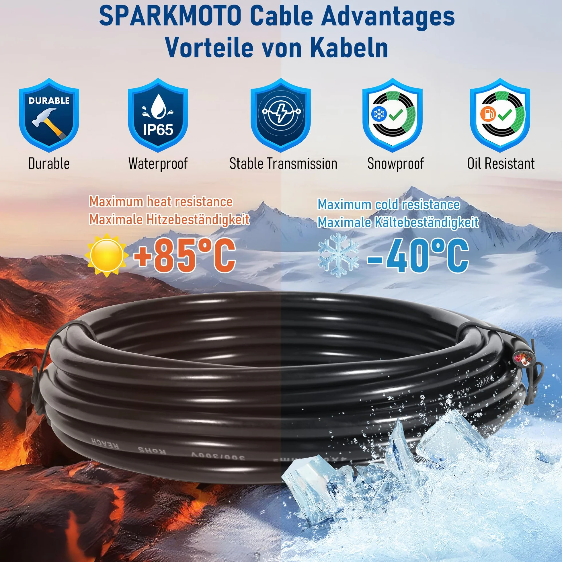 Cable de 4 Hilos para Remolque 5M,Cable de 4 núcleos Enchufe de Remolque,Cable Luces Remolque 4 Polos 12V 24V 48V 80V,Cable eléctrico para vehículo 4 x 0,75 mm²