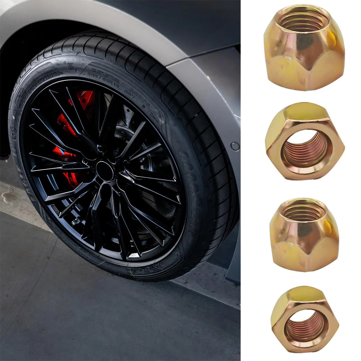 CGEAMDY 20 Piezas Tuercas Rueda Cónicas, Tuercas Llanta Abiertas Para Llantas Acero, Tuercas De Rueda Cuello Cónico 60º, Herramienta Coche Unión Cónica Para Llantas Originales(M14x1.5)