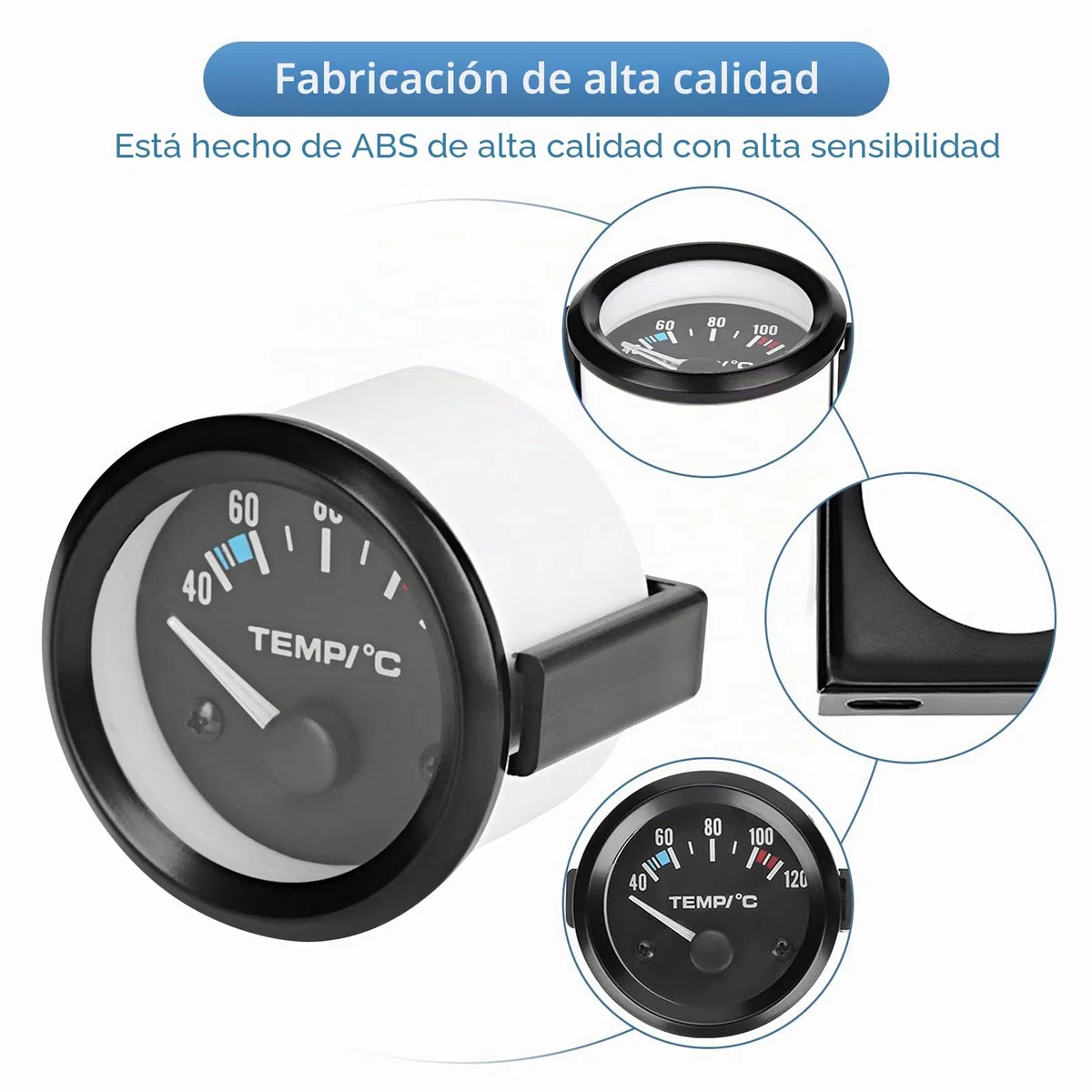 Reloj Temperatura Agua Coche, Medidor de Temperatura de Agua de 2 Pulgadas con Sensor para Coche Universal Auto Racer Truck Tractor, Indicador de Temperatura de Agua del Coche