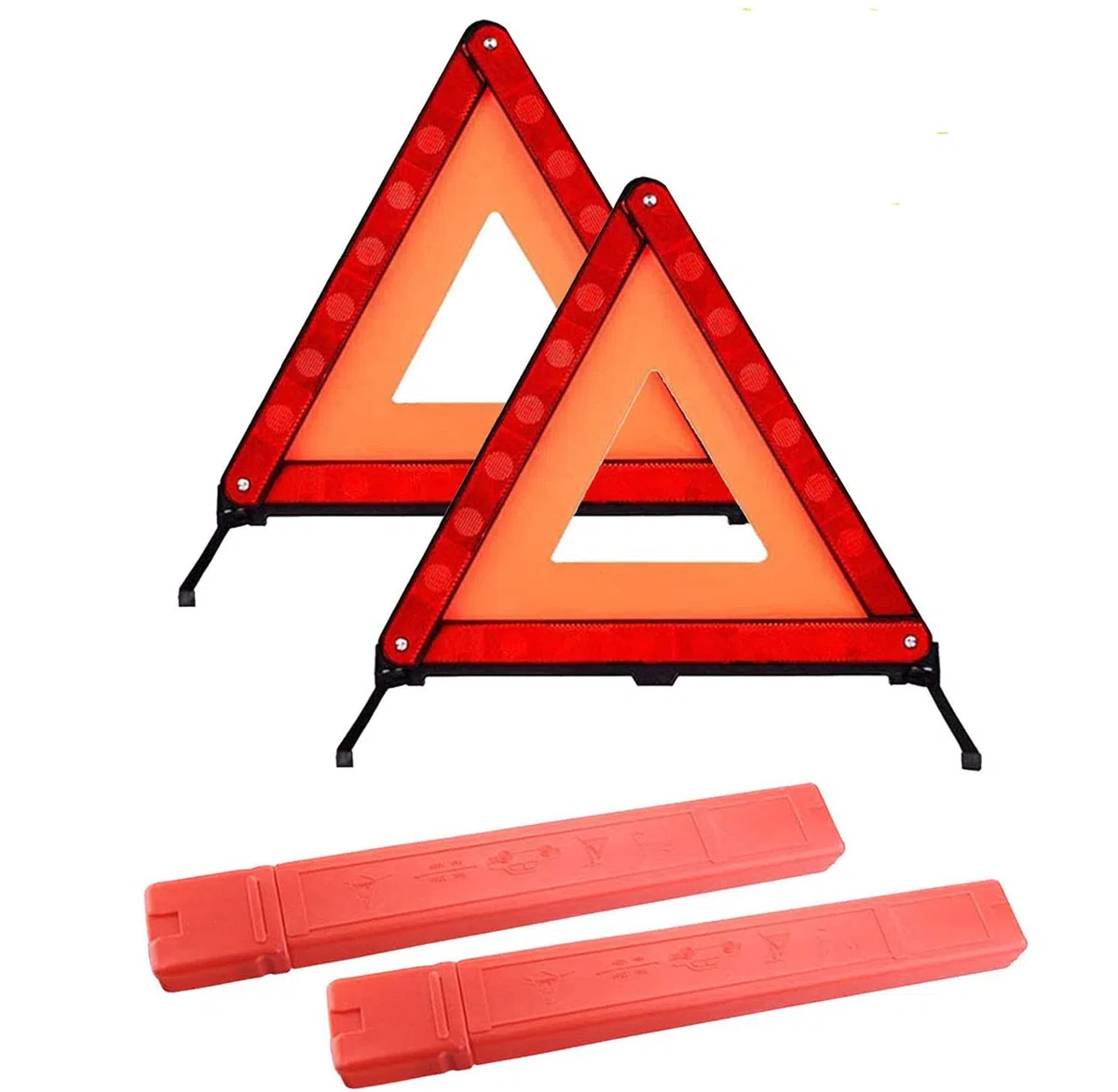 Triángulo Reflectante de Advertencia para Coche,Paquete de 2 triángulos de Advertencia automáticos, para emergencias y averías