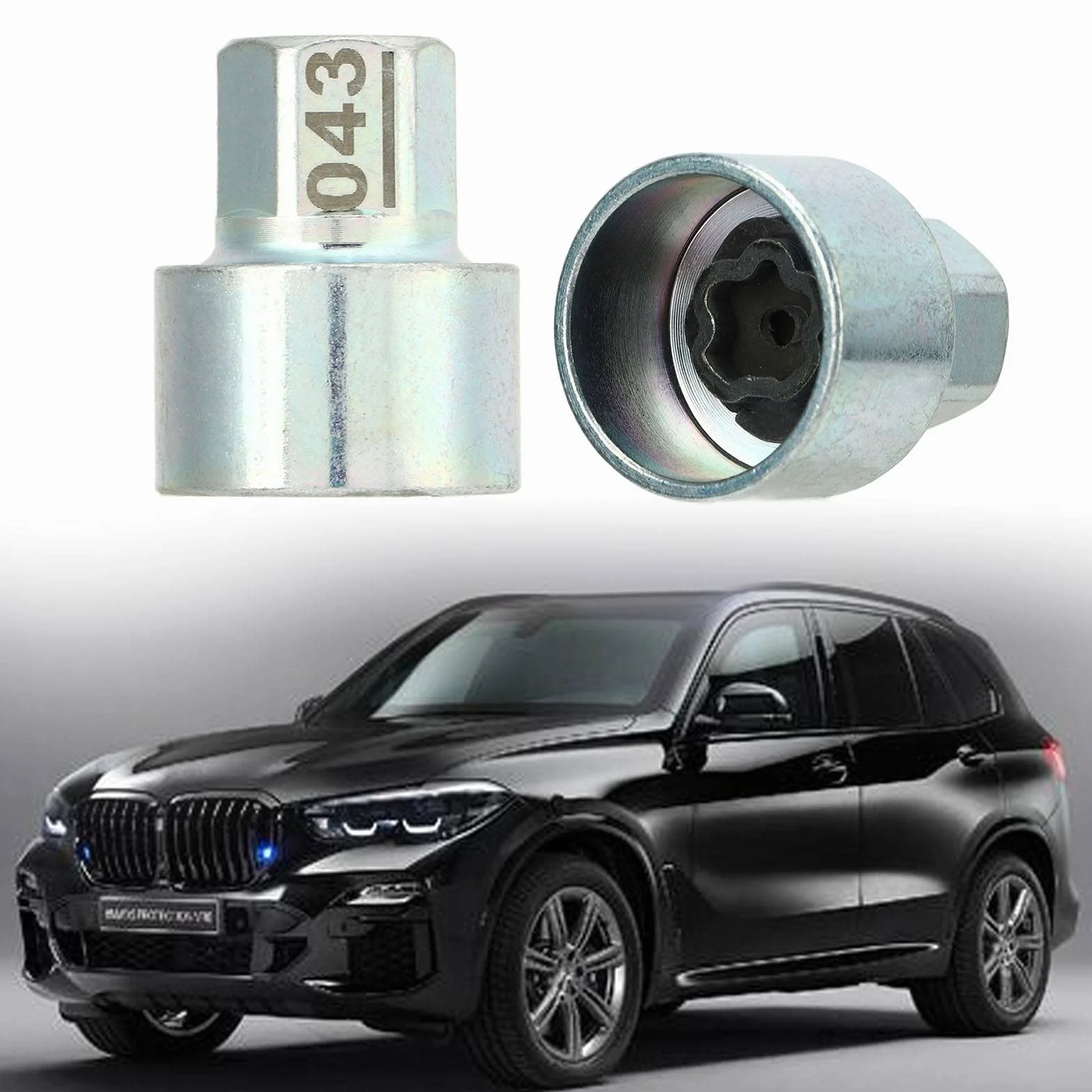 Aramox Llave de Bloqueo de Rueda Antirrobo Lugnut Socket Emergencia Lug Nut Remover Reemplazo para 1 3 5 6 7Series X1 X2 X3 X4 X5 X6 Z4 (043)