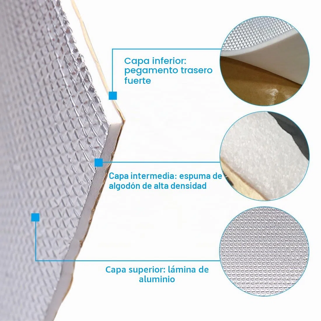 sourcing map 60X100cm Aislante Termico Lámina Insonorizante Forro Papel Adhesivo 6mm De Espesor Espuma Aislante Acústico Insonorización Coche