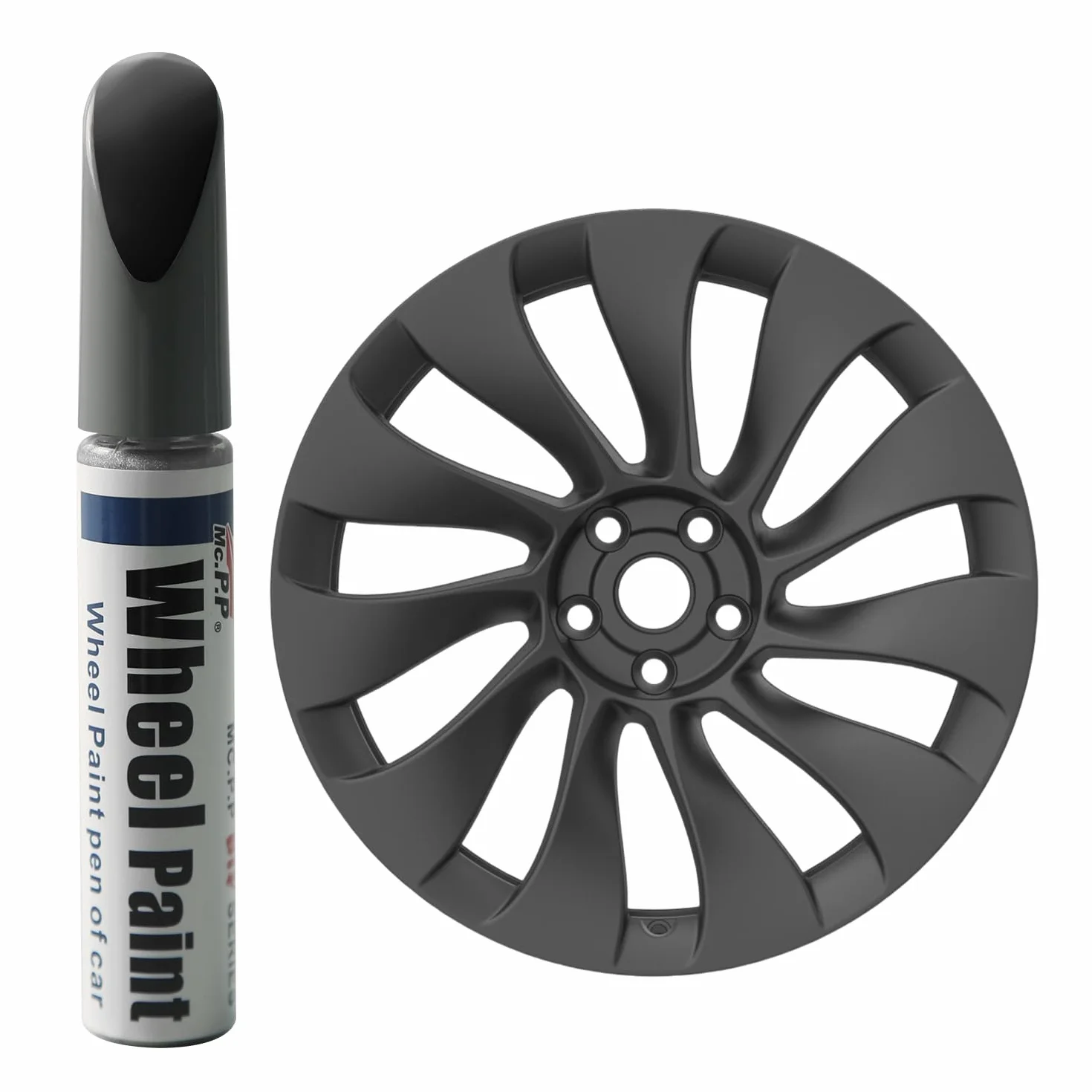 Pintura de Retoque para llantas Para Tesla Model Y Performance 21" Uberturbine Wheel Curb Rash Repair for Model 3 Uberturbine/Stiletto Wheels, Gunpowder
