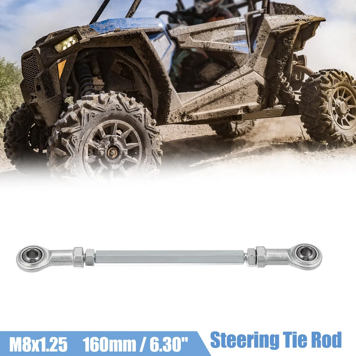 Motoforti M8 Dirección Tirante para 49cc Eléctrico ATV Go Kart Plateado Tono 160 mm