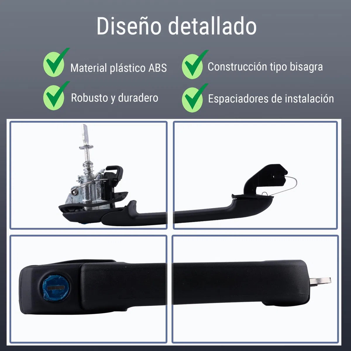 Manijas Exteriores Puerta Izquierda 1H0837207 Compatible con VW Golf 3 (1991-1997), Vento, Cabriolet | Juego de 1 Manijas Exteriores de Reemplazo para Lado Izquierdo