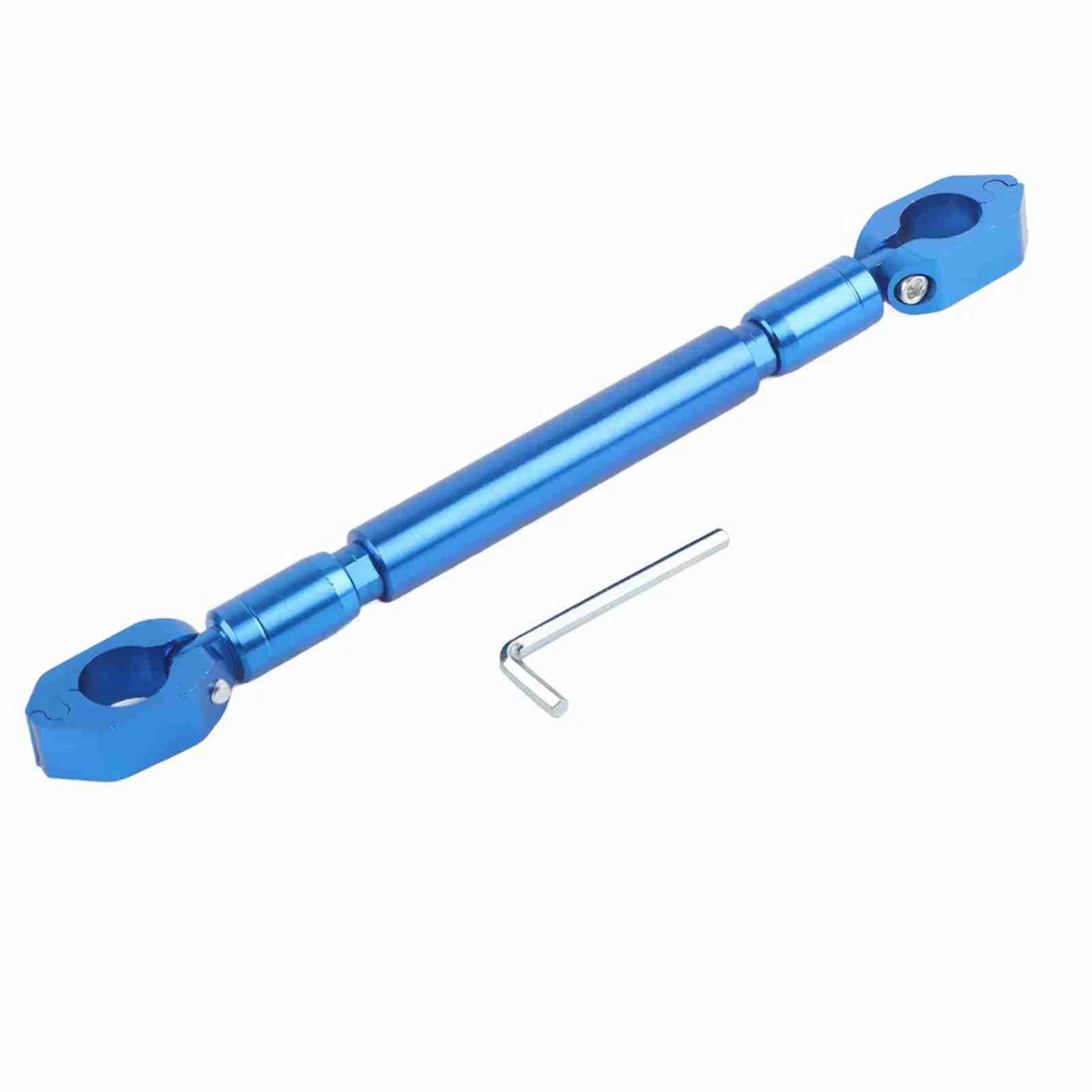 Barra cruzada de estabilizador de manillar de motocicleta de aluminio de alta resistencia con montaje ajustable (Azul)