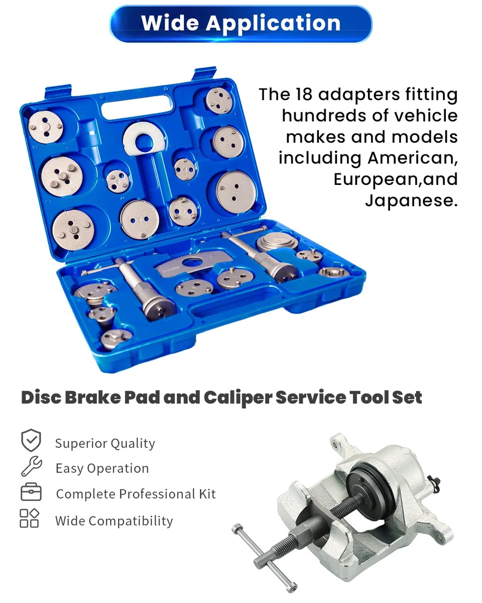 ATPEAM 24 Piezas Reposicionador de Pistones de Freno, Kit Completo para Cambiar Discos, Zapatas y Pastillas de Freno