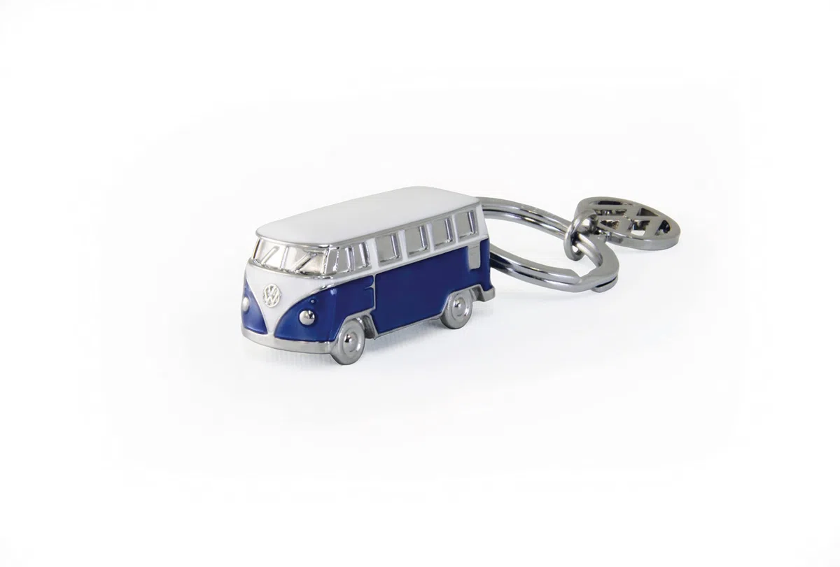 BRISA VW Collection - Volkswagen Furgoneta Hippie Bus T1 Van Llavero 3D Vintage Mini Modelo, Anillo de Llavero Retro, Accesorios del Coche como Idea de Regalo/Souvenir (Silueta/Fucsia)