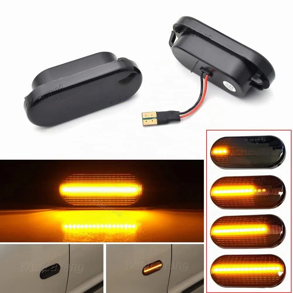 Luz intermitente lateral para Seat Ibiza Leon Córdoba Toledo para Bora Golf 3 4 Passat 3BG Polo Focus Fiesta C-Max, Negro