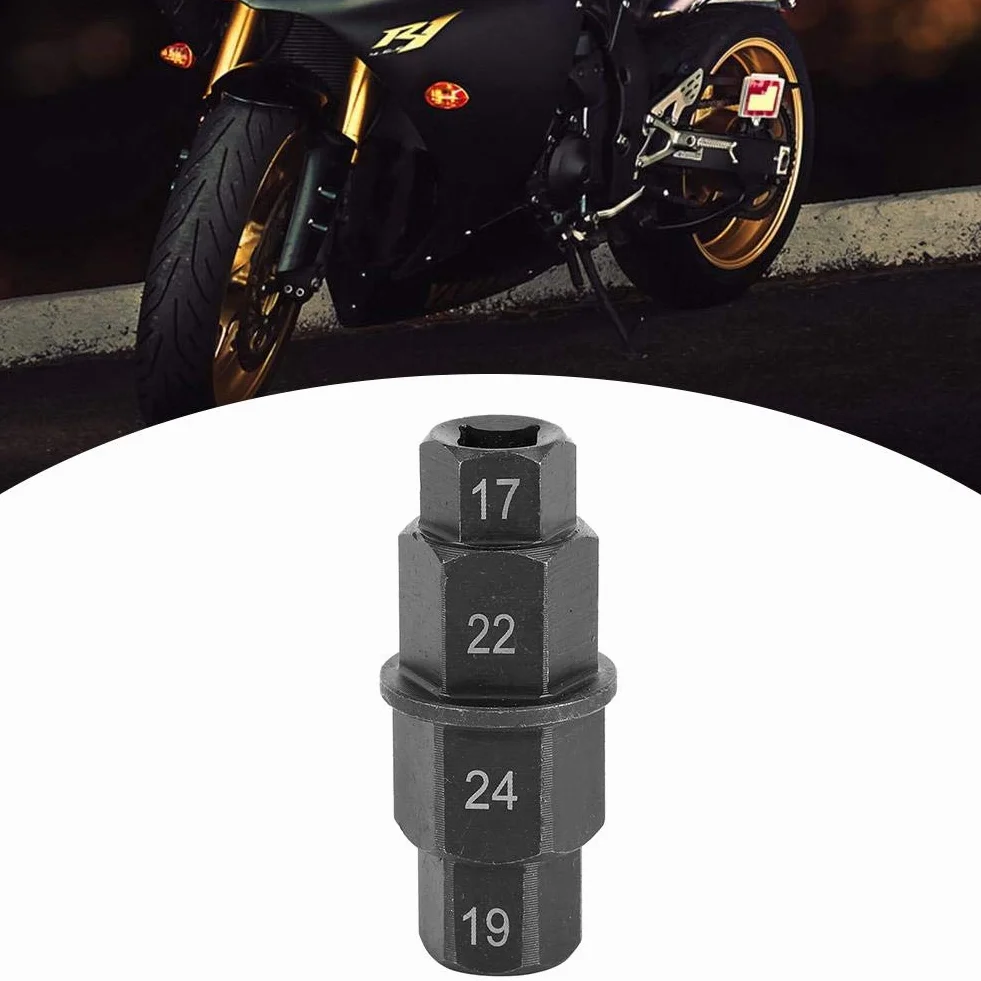 Terisass Motocicleta Eje Herramienta de desmontaje de la Rueda Husillo Desmontaje Llave Motocicleta Moto Ruedas Herramienta Llave hexagonal Negro Ajuste