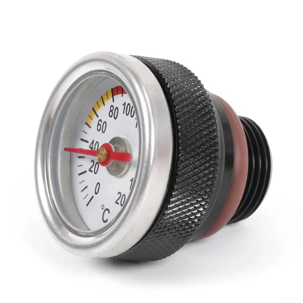 Medidor de temperatura del aceite para motocicletas con tamaños de rosca estándar M30x1 5 y M20 1 5, aleación de aluminio para un seguimiento fiable de la temperatura del motor (negro M20 x 1.5)
