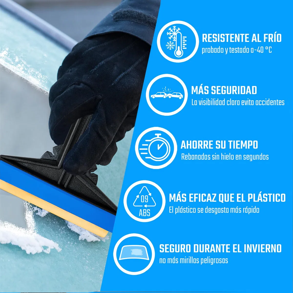 Rascador Hielo Coche - [2 piezas] rápido, facil y eficaz - Rasqueta Hielo Coche - Murska Quita Hielo Parabrisas Coche - Premium HIPS y Hoja de latón - de Finlandia (2 piezas - color aleatorio)